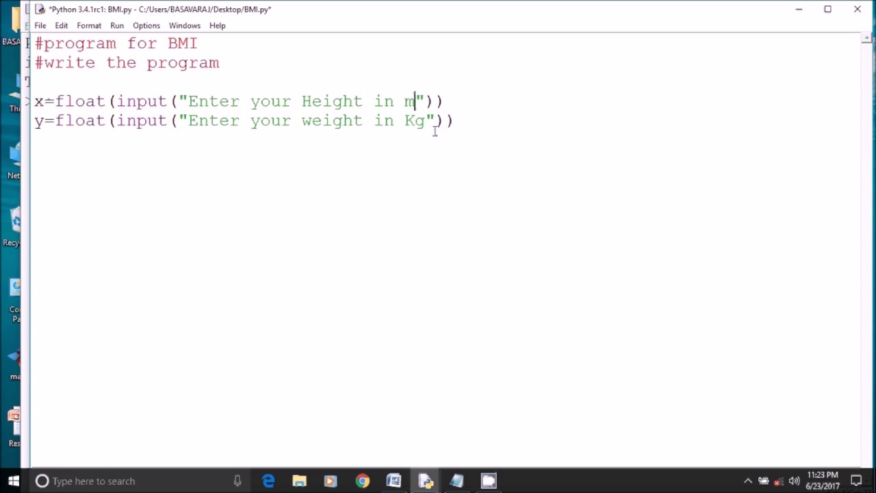 โปรแกรม คำนวณ bmi  2022  Python program for finding body mass index (BMI)