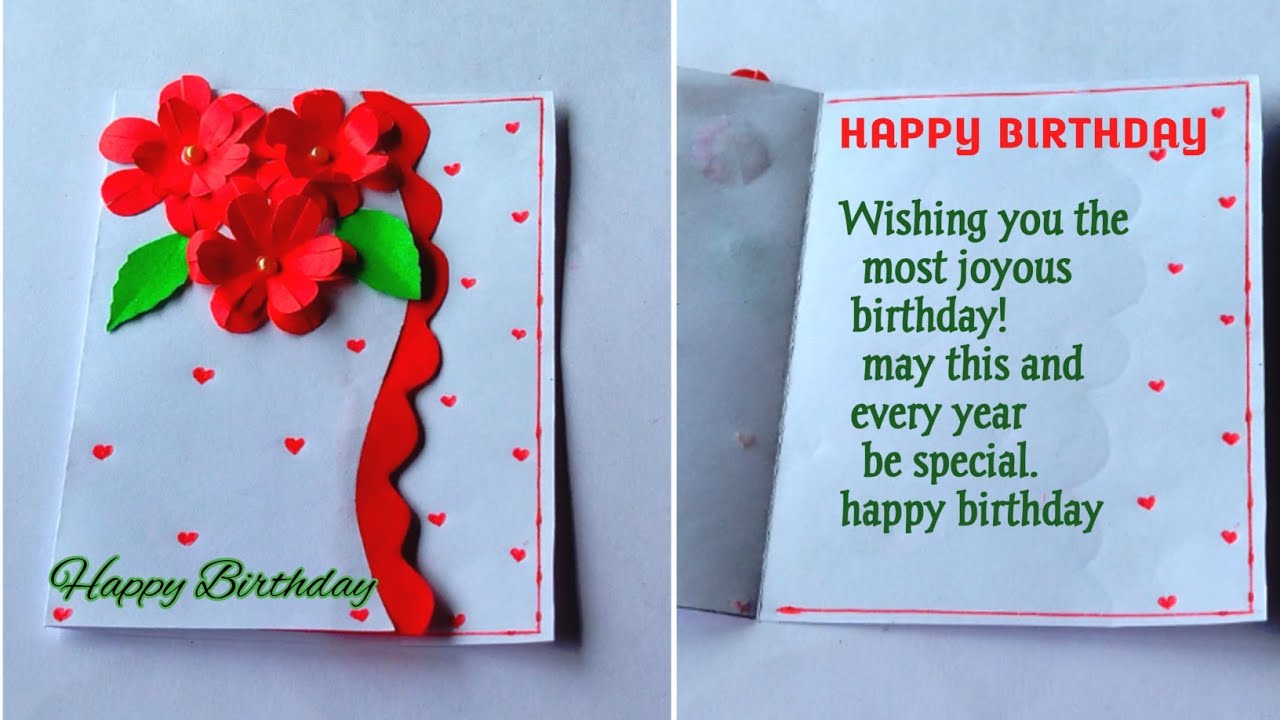 How To Make Card | Birthday Card Ideas With Colour Paper | Birthday ...