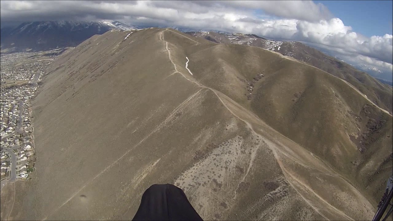 Paragliding Point of the Mountain, Draper Utah First time on north face