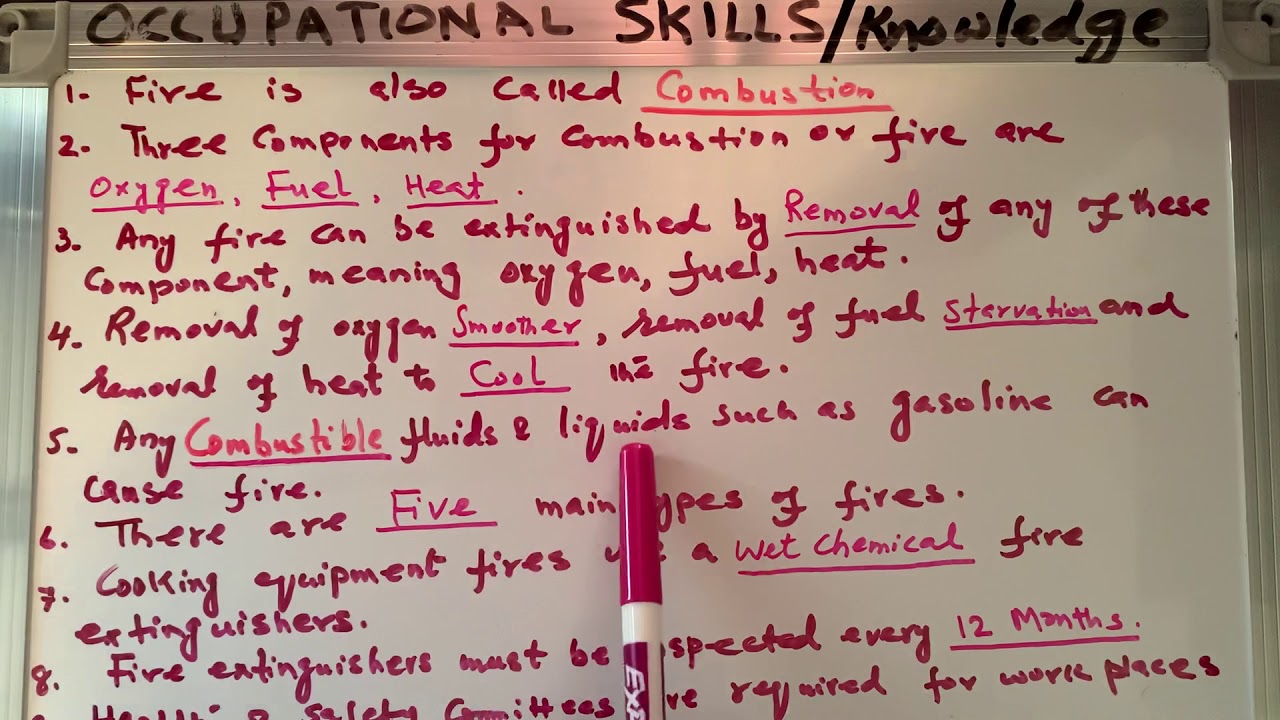 Occupational Skills and Knowledge  (Fire)