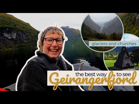 The best way to see the waterfalls of the Geirangerfjord - and our first glacier!