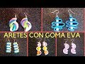 5 ARETES/PENDIENTES/AROS CON GOMA EVA/IDEAS ARETES CON GOMA EVA  PARA NEGOCIO/5 EARRINGS IDEAS