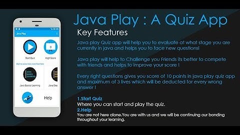 Java Play Quiz App Intro | Developed by Awwalsoft