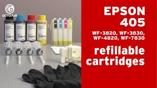 Refillable Epson 405 inkjet cartridges with resetable ink chips