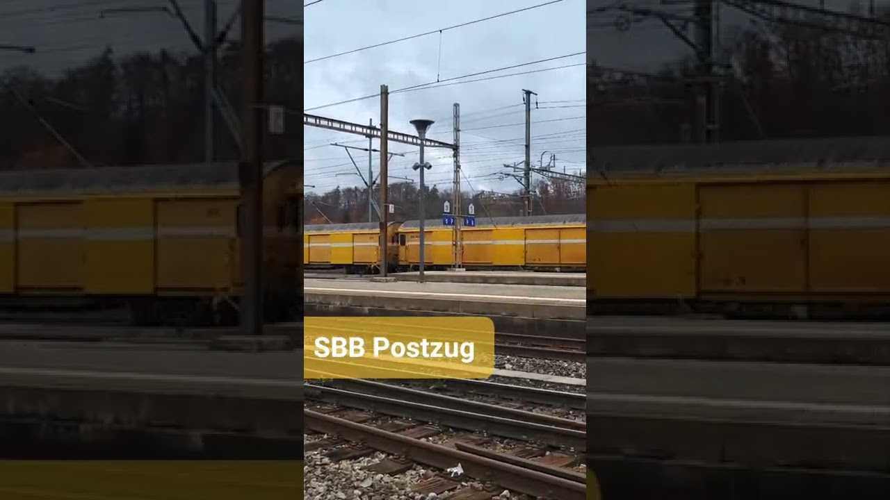 Ein SBB Postzug durchfährt den Bahnhof Killwangen-Spreitenbach, Kanton Aargau, Schweiz 2022 /#shorts