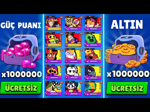 MAXING OUT MY ACCOUNT WITH 1 MILLION FREE GOLD AND 1 MILLION POWER POINTS !! BRAWL STARS