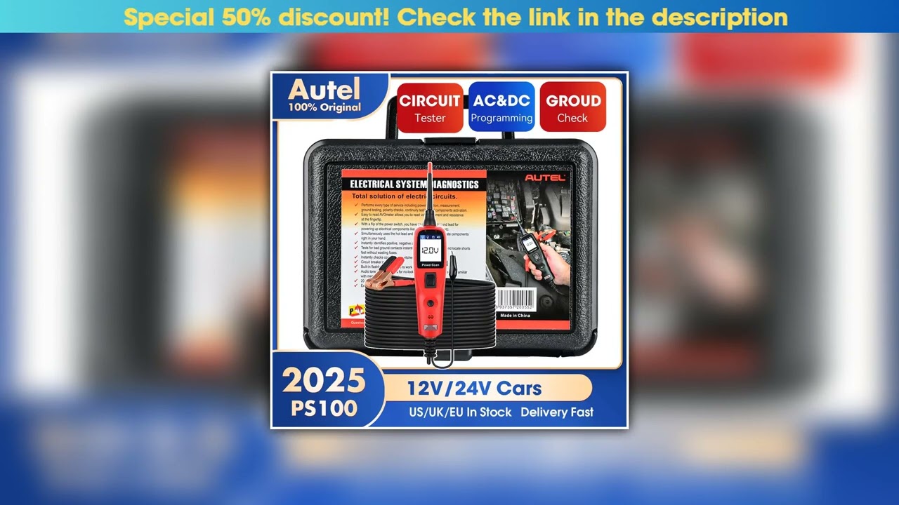 Hands-on Autel PowerScan PS100 Car Electrical Circuit Tester Four Work Mode 12V/24V Automotive Syst