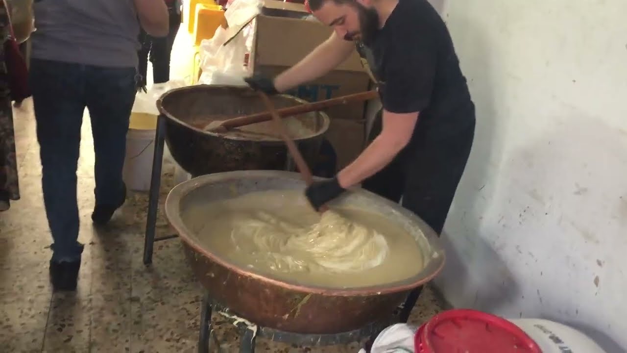 Making Tahini and Halva in the Tahini Factory in Hebron