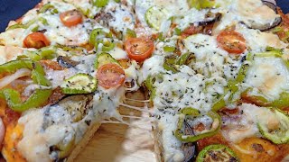 كيفية تحضير بيتزا بالخضار مثل المطاعم الايطالية بعجين بالقمح الكامل قطنية ولا اشهى