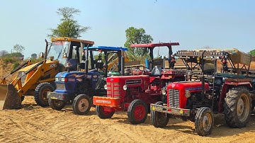 JCB 3dx Eco Xpert Loaded Tractor Got Stuck in Mud Mahindra 475 XP Plus | Eicher 380 | Sonalika 75