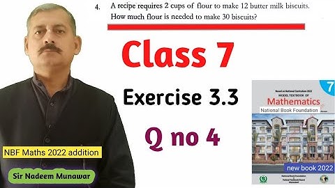 Class 7 Exercise 3.3 Q no 4 NBF Maths Ex 3.3 Direct Proportion تناسب راست Sir Nadeem Munawar