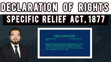What is Suit for Declaration of Rights | Specific Relief Act 1877 |