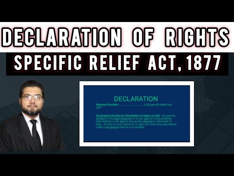 What is Suit for Declaration of Rights | Specific Relief Act 1877 |