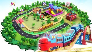 Toy Train Video for KIDS - train city cartoon - поезда для детей видео