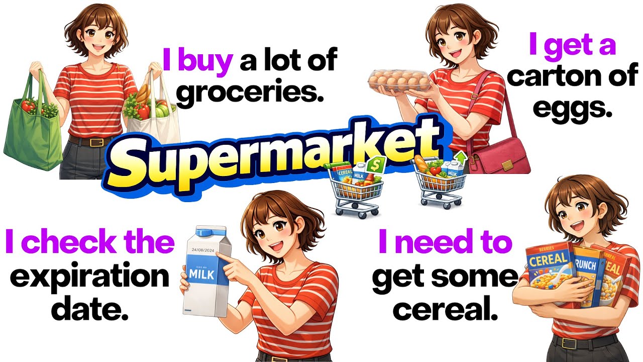 50 английских предложений, которые вы обязательно должны знать про супермаркет 🛒🇺🇸 | Говорите по-...