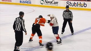 Micheal Haley vs Wayne Simmonds Oct 17, 2017