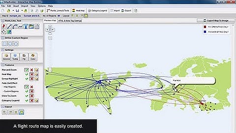 Create an Interactive Flight Route Map Using iMapBuilder