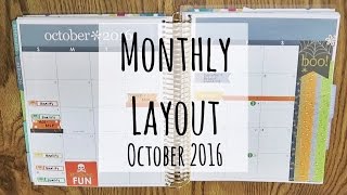Monthly Layout | October 2016 | Erin Condren Hourly