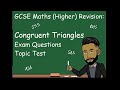 GCSE Maths Revision: Congruent Triangles Topic Test [NEW 2023]