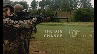 Marines with Combat Marksmanship Coaches Reserve (CMCR) conduct the new Annual Rifle Qualification