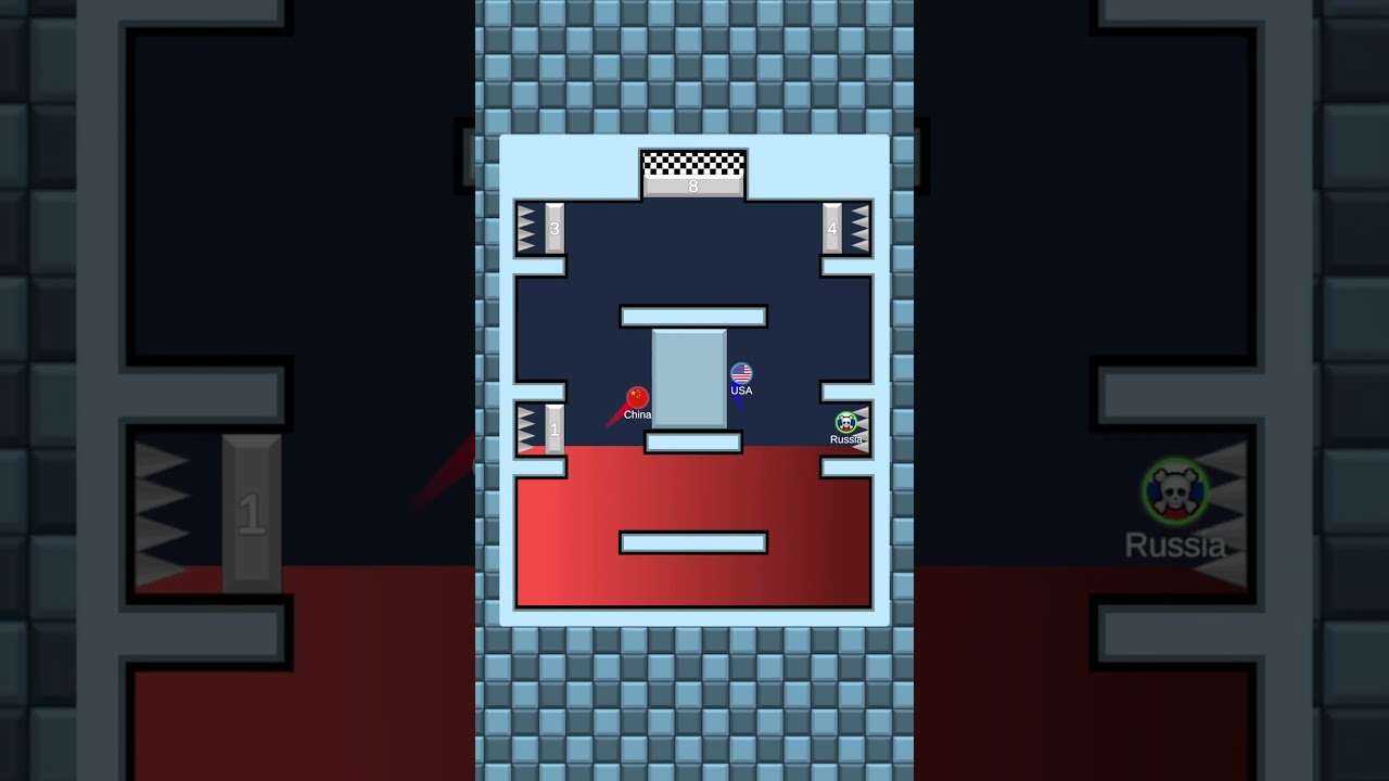 USA x CHINA x RUSSIA race!🔴🟢🟡🔵