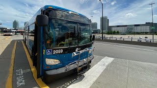 Miway 2020 New Flyer XDE60 2059 Departing City Centre Transit Terminal on route 61 Mavis.