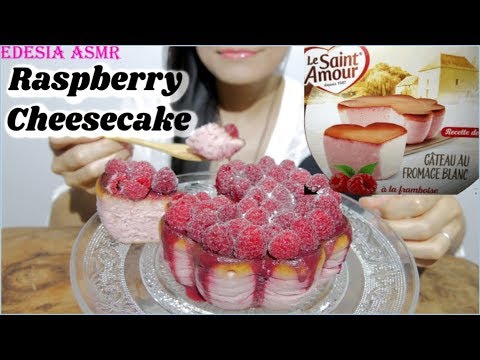 ASMR 咀嚼音 Raspberry Cheesecake ラズベリーチーズケーキ 覆盆子乳酪蛋糕 라즈베리 치즈 케이크 먹방 *EATING SOUND*