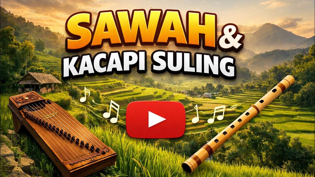 "sawah dan alunan kacapi suling yang menenangkan"🌾 