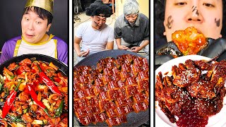 cooking | How to cook Stir-fried Conger Eel on a cauldron lid ? | mukbangs mukbang | HUBA