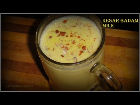 badam-milk-|-almond-saffron-(kesar)-milk-,-indian-exotic-drink