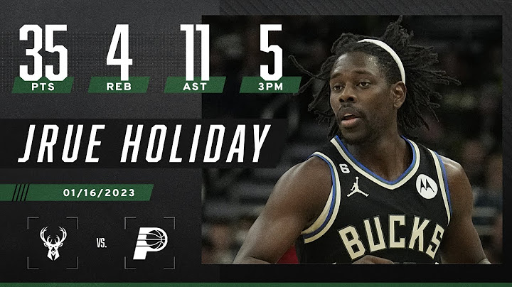 Jrue Holiday SEASON-HIGH 35 PTS in double-double leads Giannis-less Bucks over Pacers 🙌