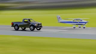 Ford F-150 vs Cessna 172, Modeled and animated by Blender