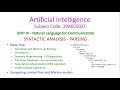 SYNTACTIC ANALYSIS-PARSING-Artificial Intelligence-Artificial Intelligence-NLP-20A05502T-Unit-4