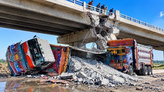 Fully Loaded Afghan Dumper Crashes Into Bridge! 😱 Massive Damage & Shocking Accident