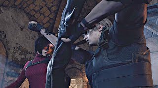 Leon vs Ada Wong & Krauser Fight Scene - Resident Evil 4 Remake 2023 (4K 60FPS)