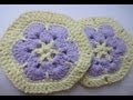Африканский шестиугольный цветок Afghan hexagonal flower Crochet