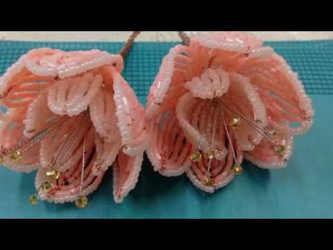 Цветы из бисера для кактуса