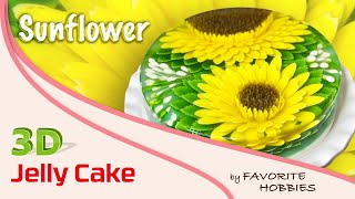 3D JELLY CAKE | #004  SUNFLOWER | Hướng Dẫn Vẽ Hoa Hướng Dương | Rau Câu 3D
