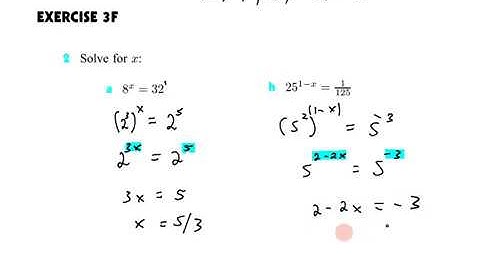 IB SL Math Topic 1 2 7 1 Solving Exponential Equations by Cancelling Bases