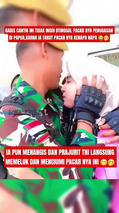 This beautiful girl cried when her boyfriend left her on duty in Papua 😁 #shorts #prabowo #tni