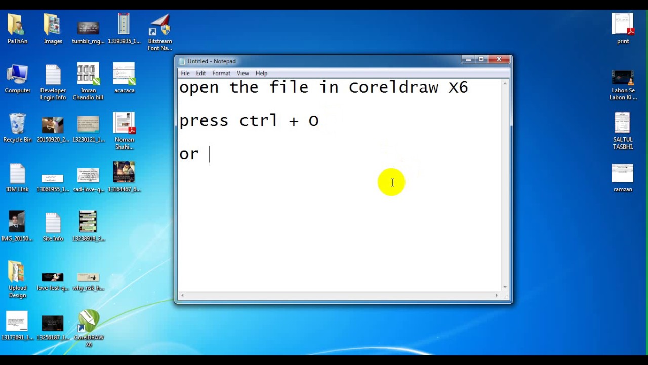 How Open file in Coreldraw X6