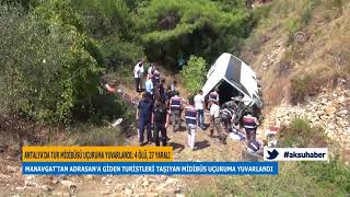 Antalya'da tur midibüsü uçuruma yuvarlandı: 4 ölü, 27 yaralı