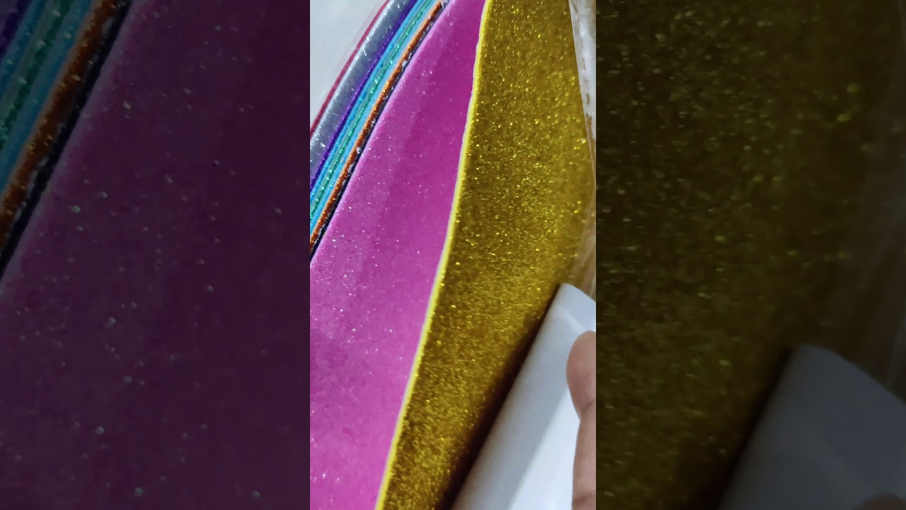 Ten Glitter self adhesive foam for artworks & projects. 