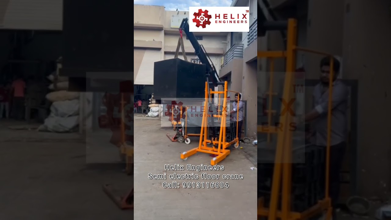Semi Electric hydraulic floor crane manufacturing supplier Helix Engineers call:9913116804 
