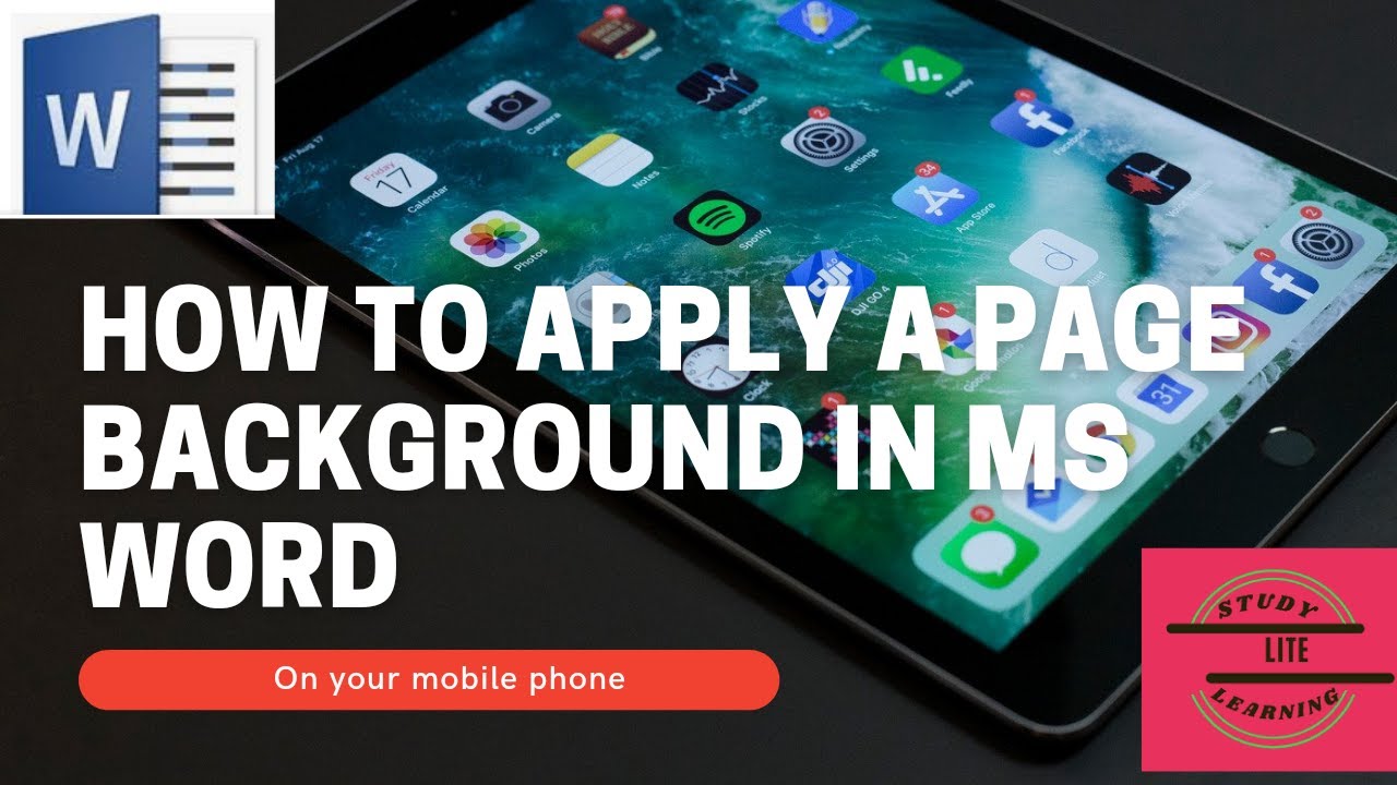 How to apply a page background in MS WORD.MS WORD me page background ...