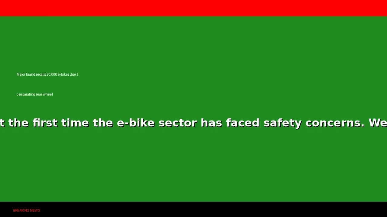 ENVIRONMENTAL: Major brand recalls 20,000 e-bikes due to separating rear wheel