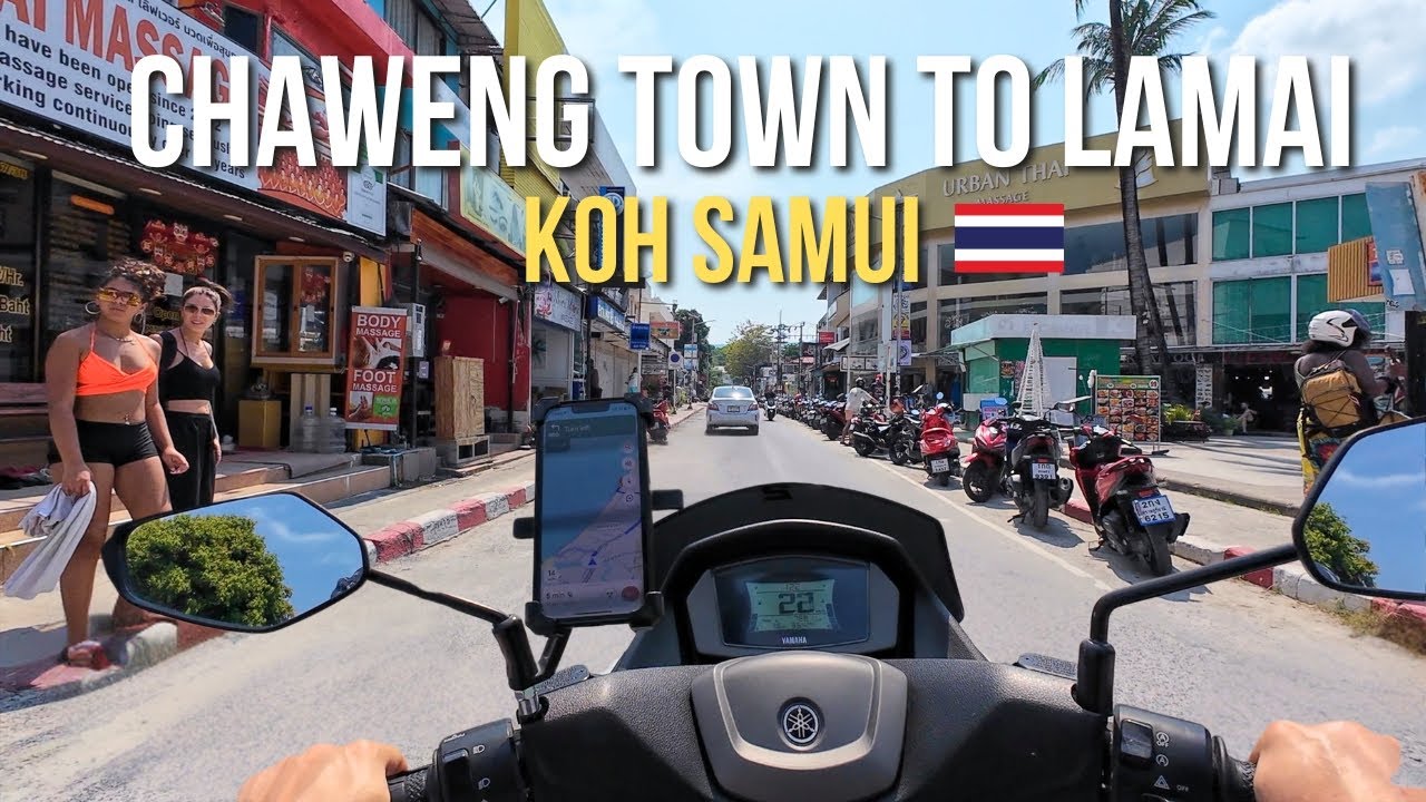 Chaweng Town to Lamai Beach on Scooter (Koh Samui) 🇹🇭