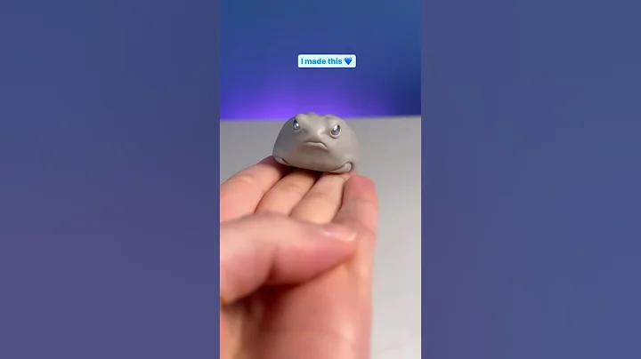 I made a breviceps rain frog from polymer clay & they really do have grumpy faces 💙 #shorts