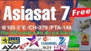 Asiasat 7 at 105.5° Dish Settings,Coverage Map and Full Channel List__Receiver Option.