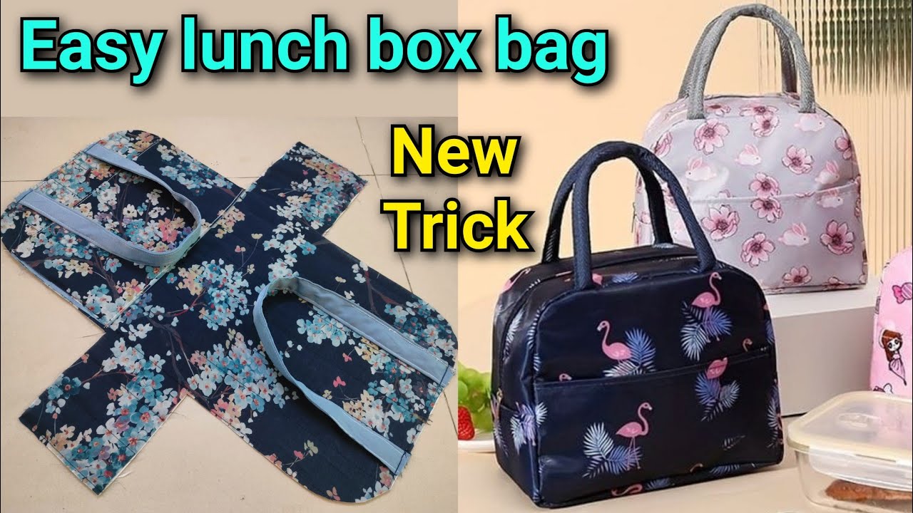 SUPER EASY- LUNCH BOX BAG / PICNIC BAG making at home / handbag / bag cutting and stitching / purse